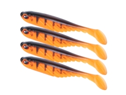4 Piezas Ar48 75mm 3.2g Cuerpo Blando Con Cola En T Imitación De Pez Biónico Accesorio De Cebo Leopardo Naranja