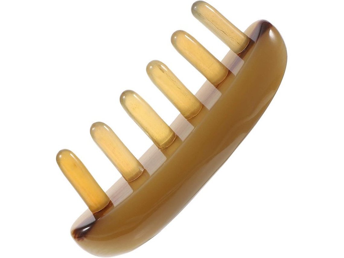 Dan26-peine De Masaje Para Cabeza Y Cuerpo Con Dientes Anchos De Material Premium Marrón Claro