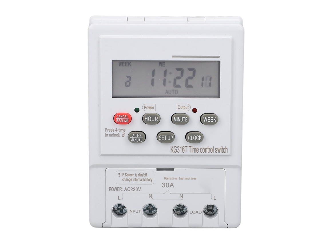 Temporizador Digital Programable Automático, 7 Días, 220 V 30 A, Interruptor De Control Por Microcomputadora.