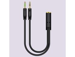 Cabo Adaptador Áudio Splitter 3.5mm Fêmea Para 2 Machos Para Fones De Ouvido E Mic De Computador