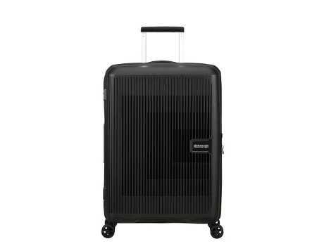 Maleta de Viaje Mediana Aerostep 67Cm con 4 Ruedas Expandible Negro 66.5L AMERICAN TOURISTER