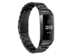 Pulsera de acero inoxidable macizo con hebilla de mariposa de 3 cuentas para Fitbit Charge 3, color dorado Ly Ebike