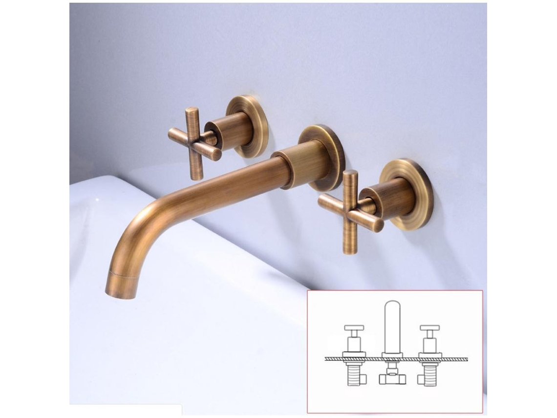 Comparación de grifos de baño retro dorados de dos manijas de Mdug