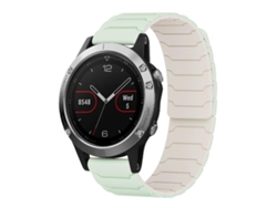 Bracelete Para Garmin Fenix 8 / 7 / 6 / 5 (22mm) - Silicone Magnético Verde Menta Starlight