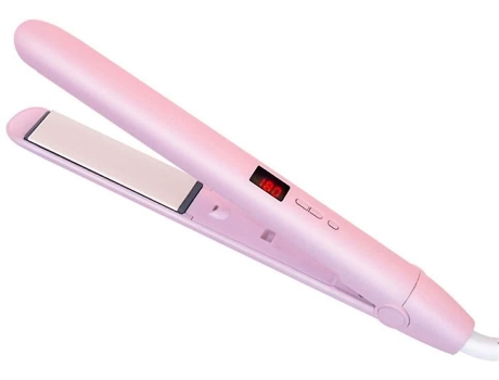 Rizador Aniónico 2 en 1 Plancha de Pelo Plancha con Pantalla Led Bisbisous Rosa AUJEZON