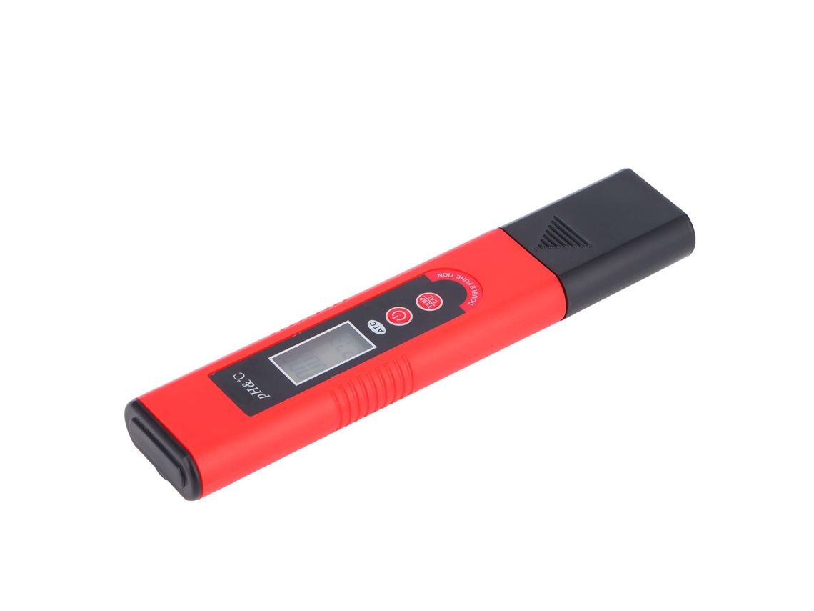 Comprobador de pH (pantalla LCD, compensación automática de temperatura)
