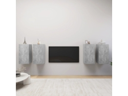 Estantería/Muebles de TV 4 Pzs 30,5X30X60 Cm Contrachapado Gris Cemento
