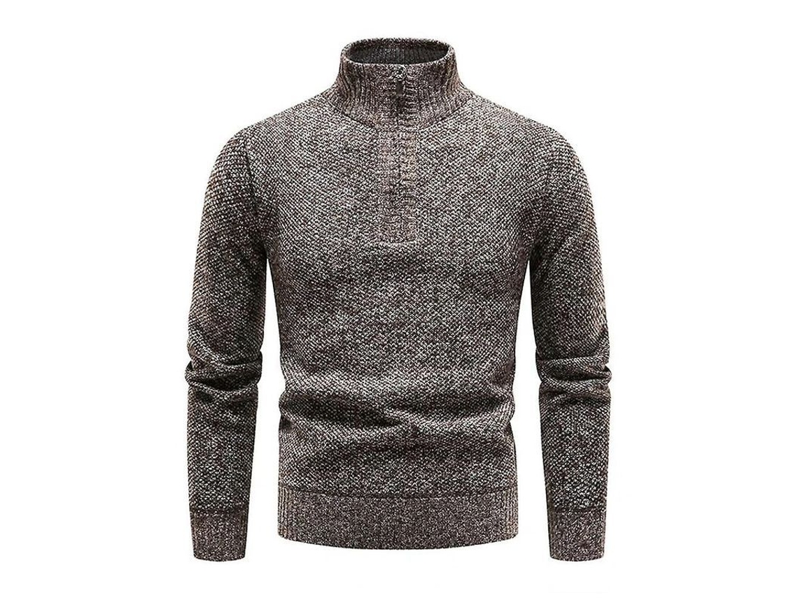 2026-jersey De Punto Para Hombre Con Cremallera Cuello Mock Manga Larga Slim Fit Casual Suéter Calcetin