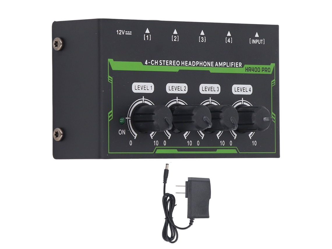 Amplificador De Auriculares Estéreo De 4 Canales De Bajo Ruido Con Divisor De 6,35 Mm Para Estudio De Grabación.
