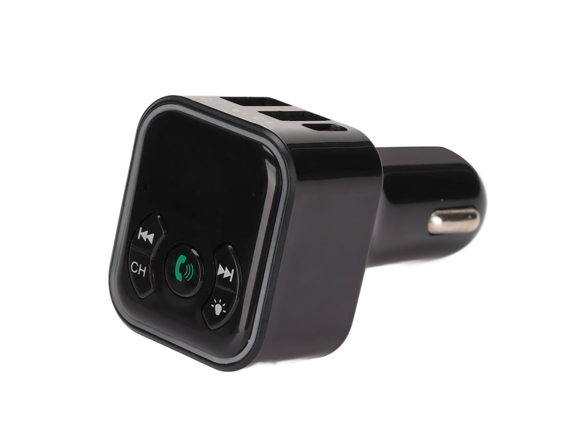 Transmissor Fm Bluetooth Carregador De Carro Adaptador De Rádio Com Chamadas Sem Fio E Tela Led