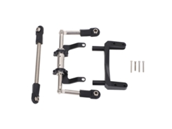 Soporte Para Servo Rc Con Varillaje De Dirección Hidráulica Ajustable Para Modelos Scx10 A Escala 1/10, Aluminio Negro Ligero.