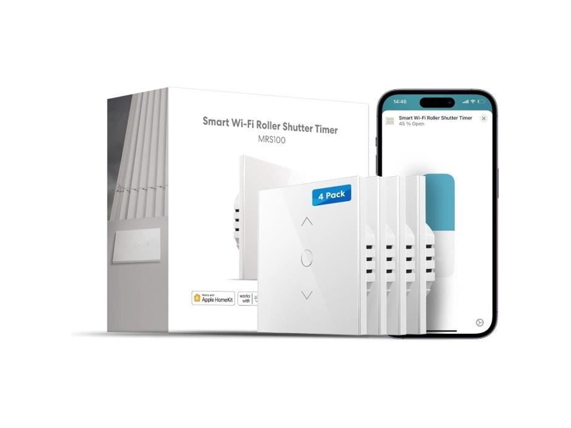 Lote de 4 interruptores para persianas enrollables compatibles con Homekit, Alexa y Google Home Meross