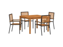 Juego de comedor de jardín de 5 piezas en color negro. Exclusivo de Maison.