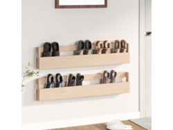 Zapatero Organizadores de Pared 2 Piezas 110X9X23 Cm Pino Macizo