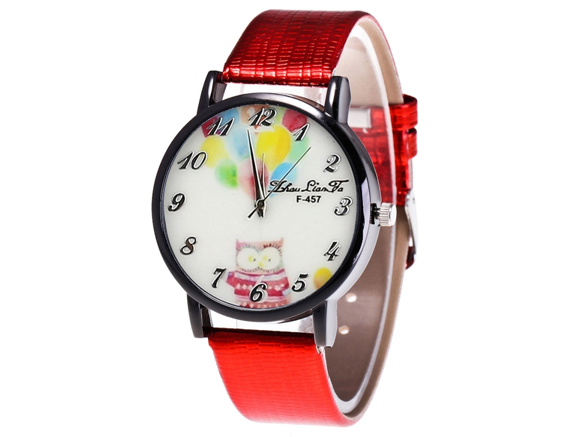 Reloj De Pulsera Analógico De Cuarzo Con Dial Redondo Para Mujer Y Hombre (rojo)