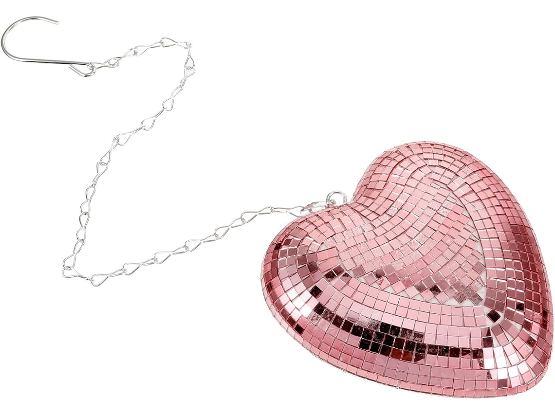 Corazón de discoteca colgante de espuma de vidrio, decoración versátil para fiestas románticas y recepciones de San Valentín GOKOCO