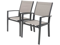Sillas de Jardín HABITAT ET JARDIN Tropic (Gris - Aluminio - 57.5x62x90 cm)