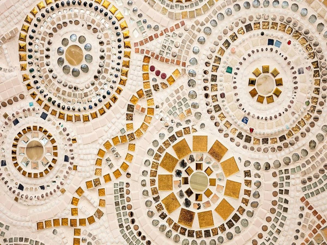 Alfombra OEDIM Círculos de Azulejos Tonos Beige (Beige - 95x120cm - PVC)