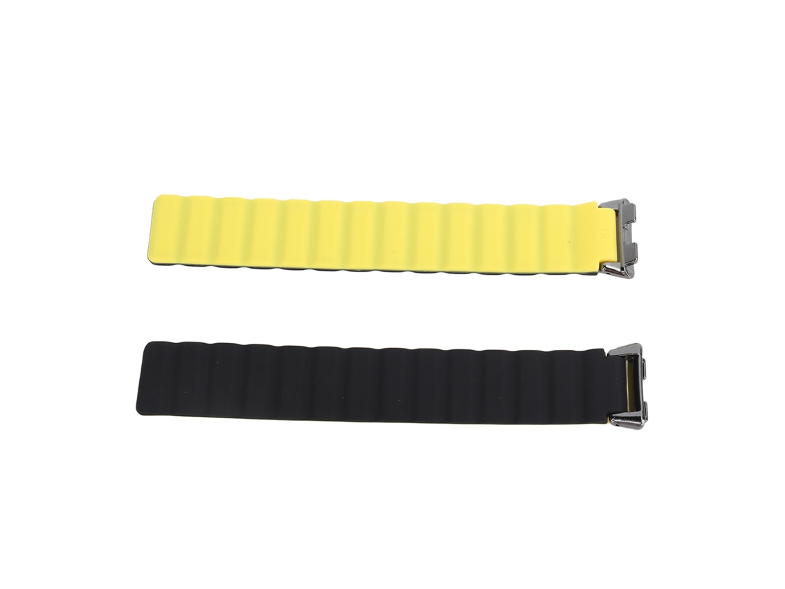 Correa magnética ajustable de silicona para reloj deportivo, negra y amarilla