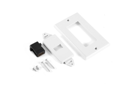 Placa De Pared Hdmi Con 1 Puerto Dorado Y Ethernet Para Reproductor De Dvd De Cine En Casa - Blanca