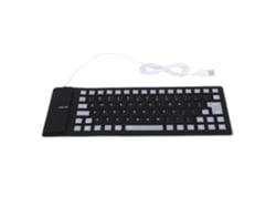 Teclado De Silicone Selado Total Leve Portátil Silencioso Macio Confortável Usb Com Fio Para Pc Preto 85 Teclas