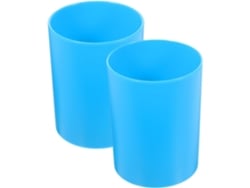 Porta-canetas Redondo Solustre Para Mesa, Com Bordas Arredondadas, Pacote Com 2 Unidades, Feito De Plástico, Grande