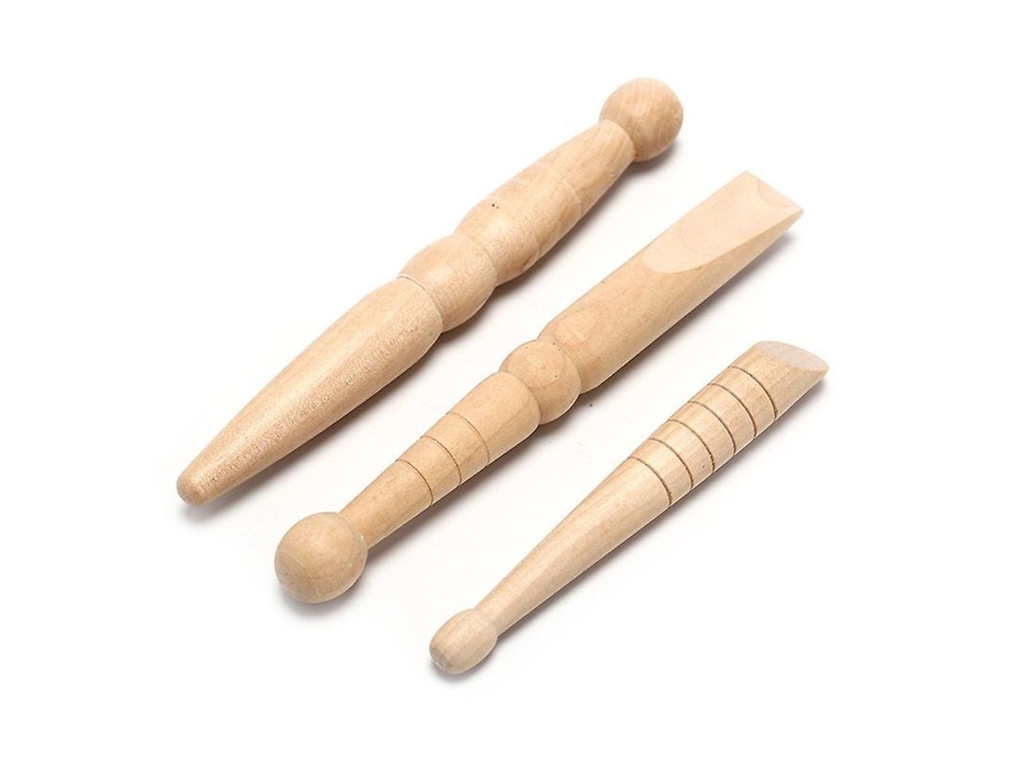 3 Palos De Masaje De Madera Para Reflexología Y Relajación Muscular.