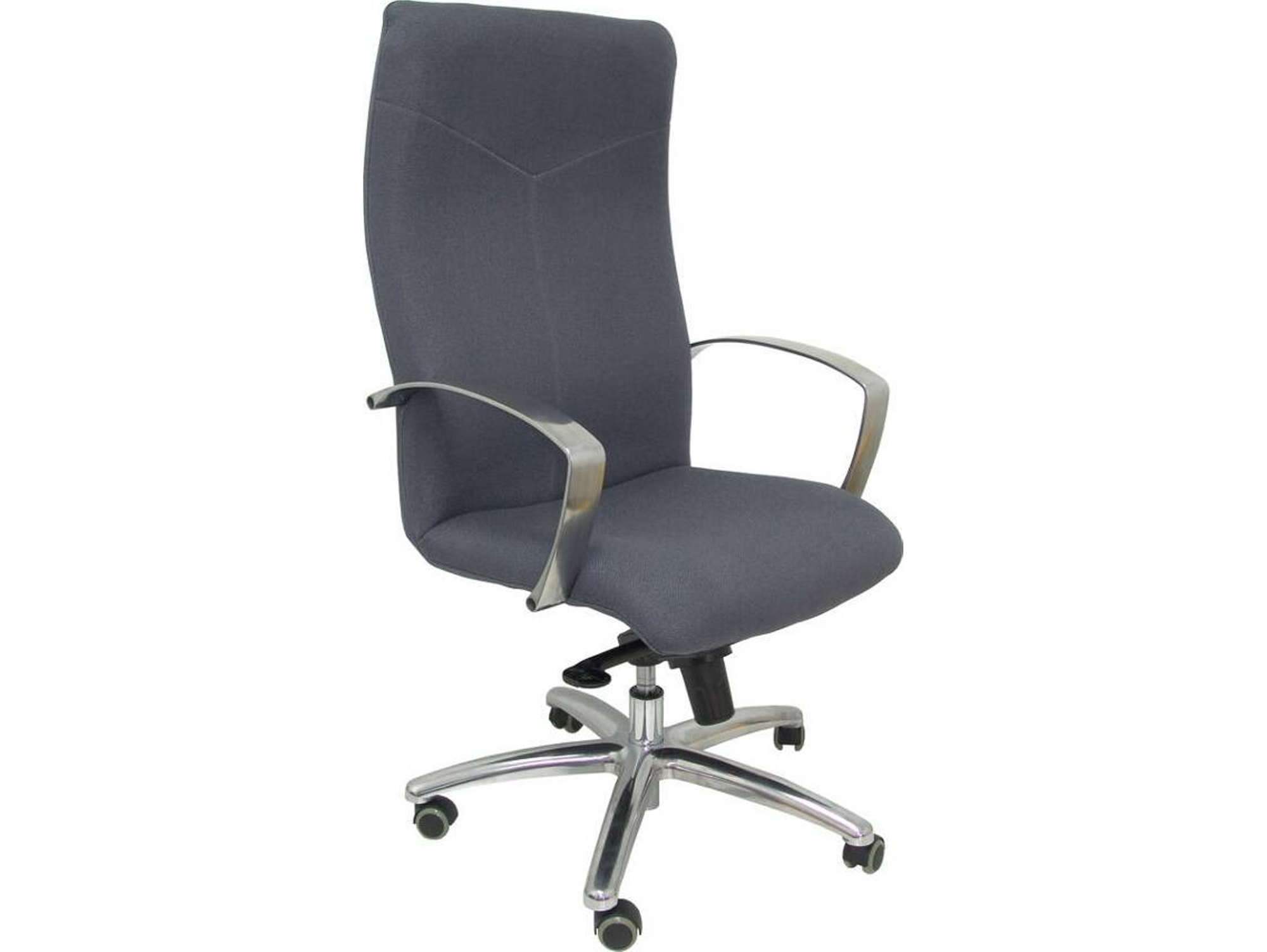 Silla de Escritorio Ejecutiva PYC Caudete Gris con ruedas antiarañazos (Brazos Fijos - Tejido)