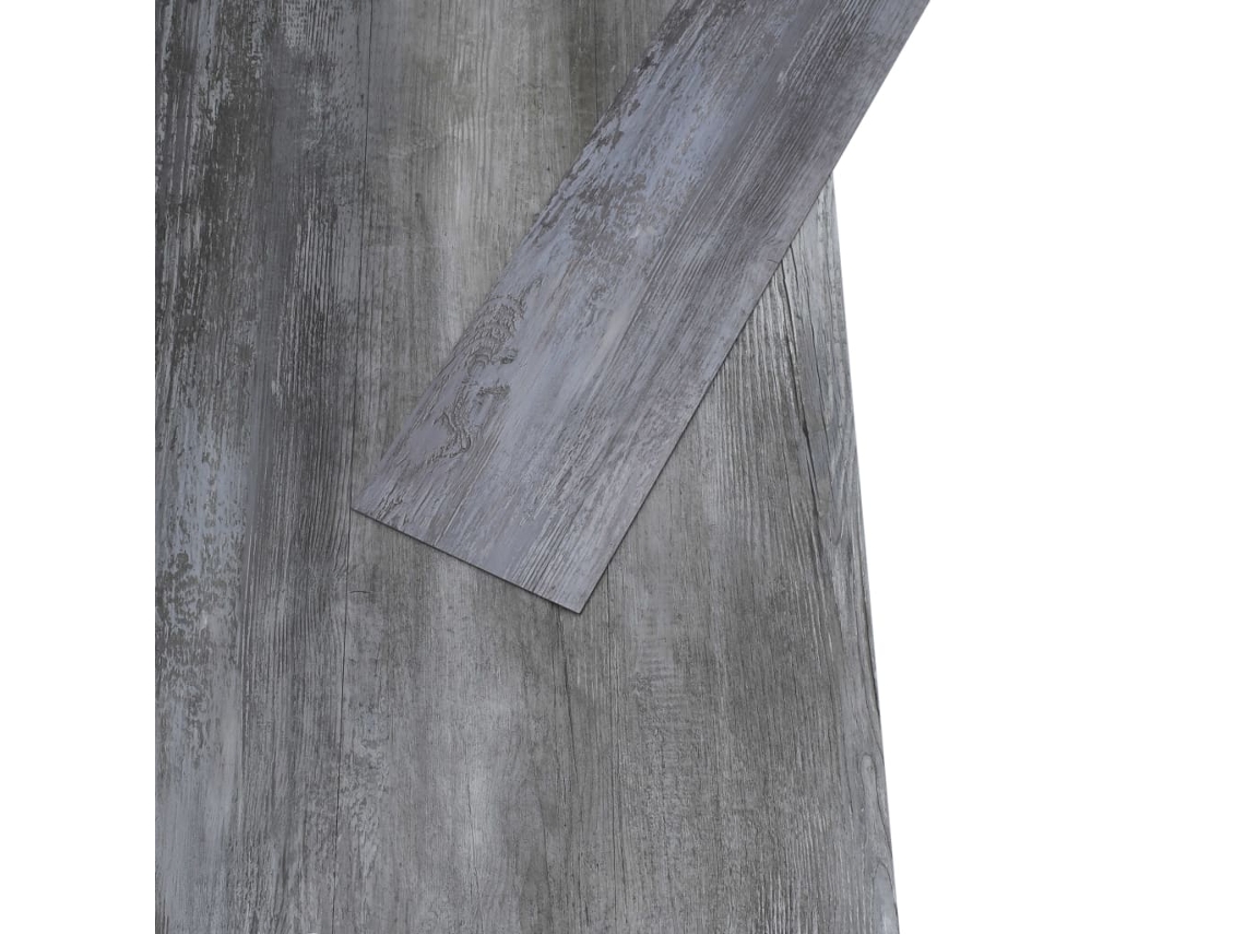 Lamas Para Suelo Autoadhesivas Pvc Gris Brillante 4,46 M² 3 Mm