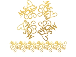 Juego de 10 adornos para pastel con las palabras "Sr. y Sra.", elegantes accesorios para bodas y compromisos.