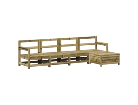 Conjunto 5 de sofás de jardín VIDAXL madera de pino impregnada