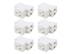 6pcs Tomacorriente Modular De Rail Guía 3 Huecos 250v Tomacorriente Industrial Para Electrodomésticos