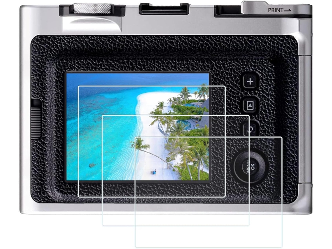 Protector de pantalla de vidrio templado 9H para cámaras Fujifilm Instax Wide Evo CUICH (paquete de 3)