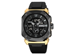 Reloj deportivo multifuncional con cuenta regresiva en tres zonas horarias, reloj digital con retroiluminación LED para hombre, resistente al agua hasta 5 bares.