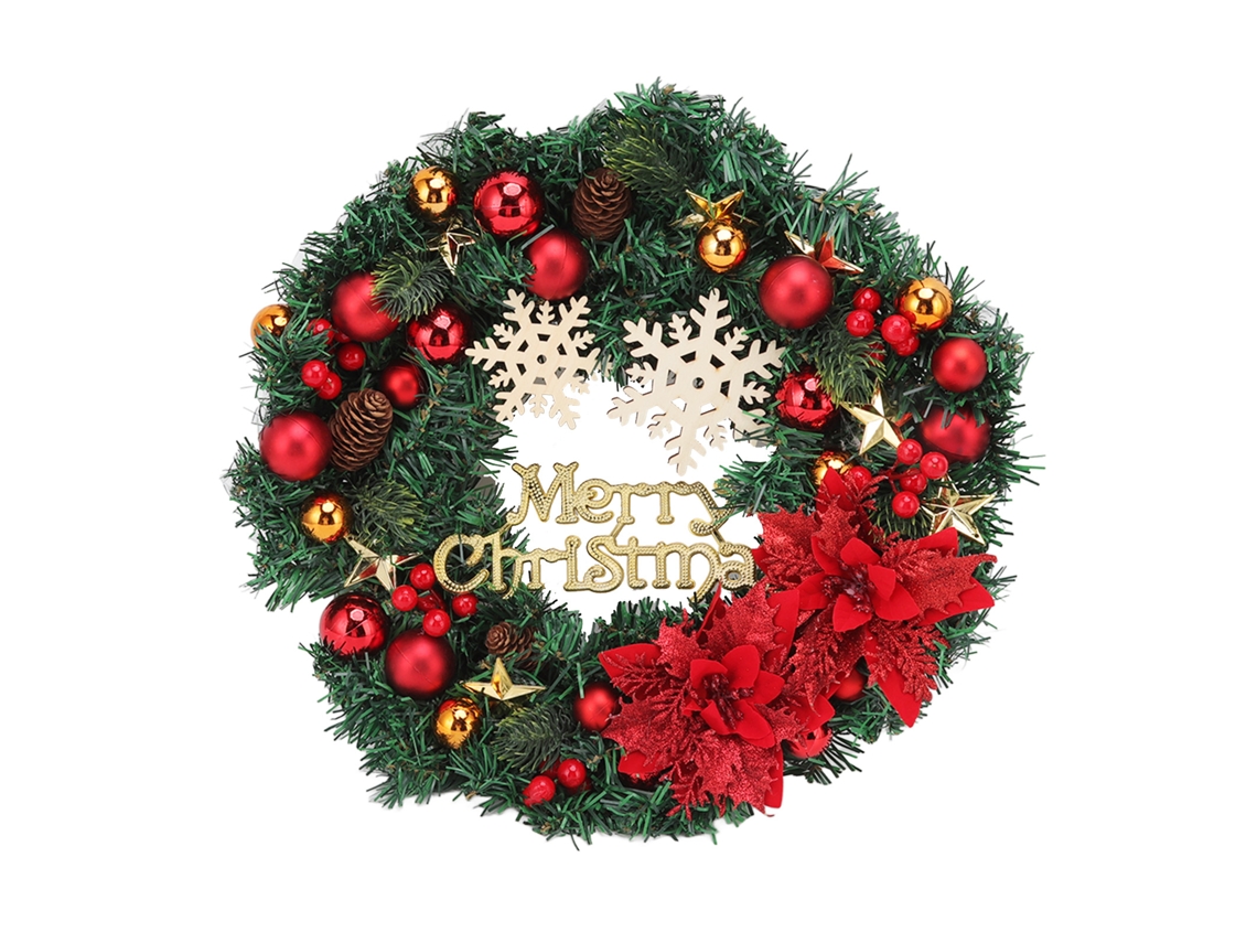 Guirnalda De Navidad Con Piñas Y Bolas De Nieve Para Decoración Interior Y Exterior