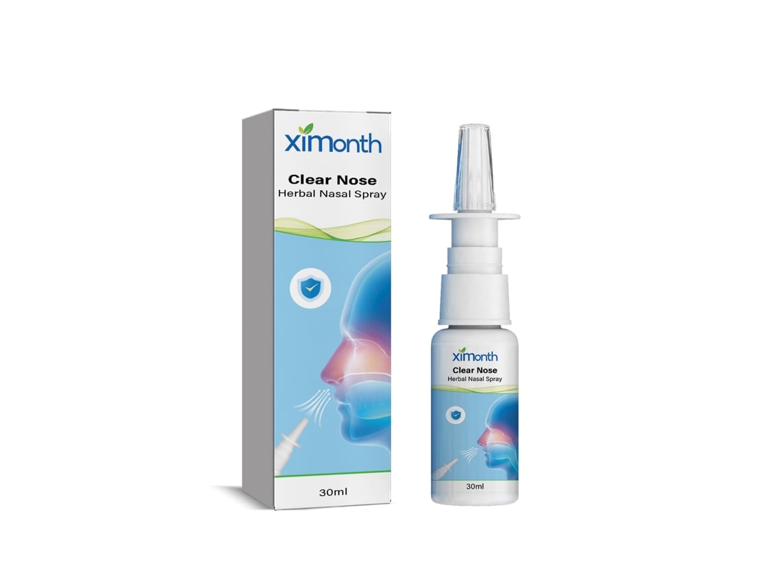 Spray nasal herbal calmante para un alivio rápido.