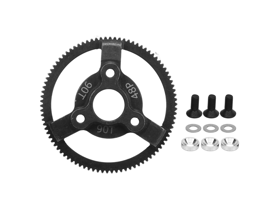 Juego De Engranajes De Acero Endurecido 48p Para Coche Rc Traxxas Slash 2wd Escala 1/10, Piezas De Mejora, 90 Dientes.