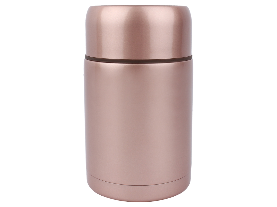 Botella térmica portátil de acero inoxidable de 1 l, con vaso y tapa, color rosa