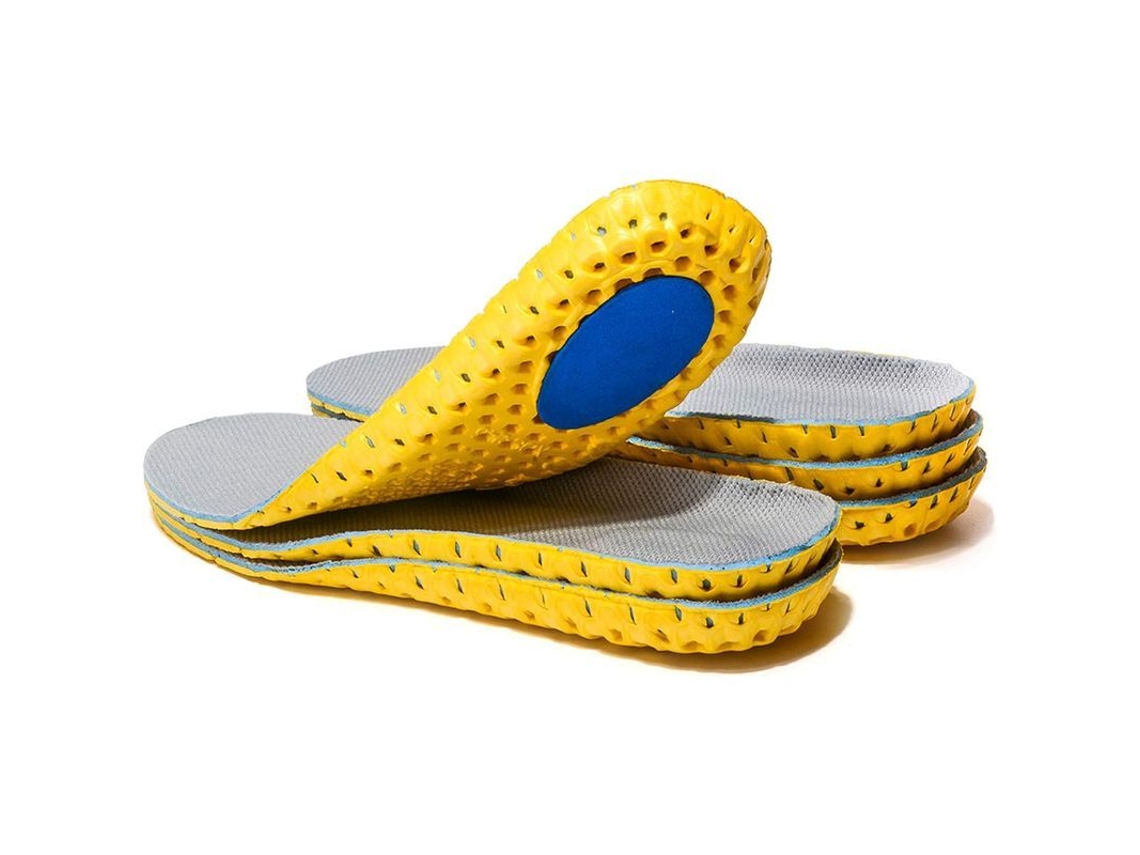 3 Pares De Plantillas Elásticas Transpirables Con Absorción De Impactos Para Zapatos De Hombre