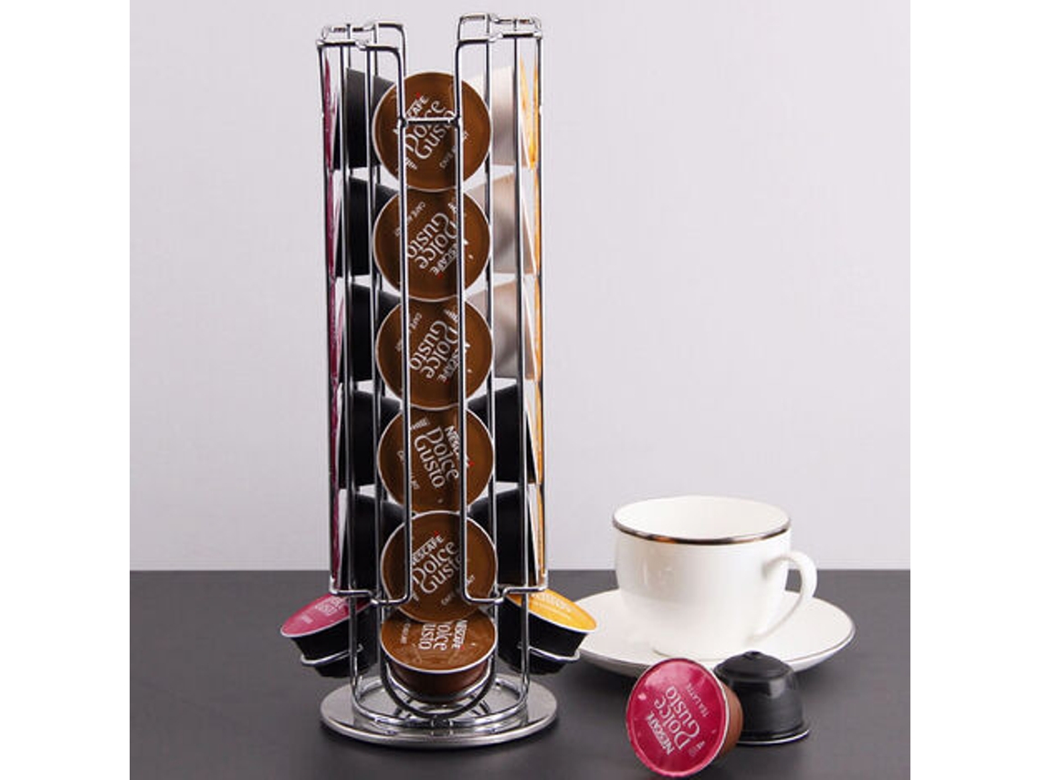 VVJIJILLY Suporte Rotativo Para Cápsulas Dolce Gusto, 24 Cápsulas, Cromado.