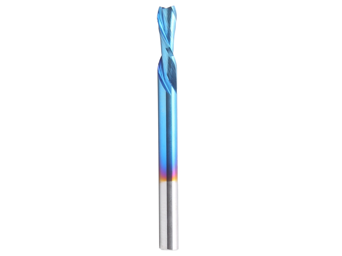 Fresa De Dos Láminas, Acero De Tungsteno, Recubrimiento Azul, Para Zurdos, 3,175x3,175x8x40