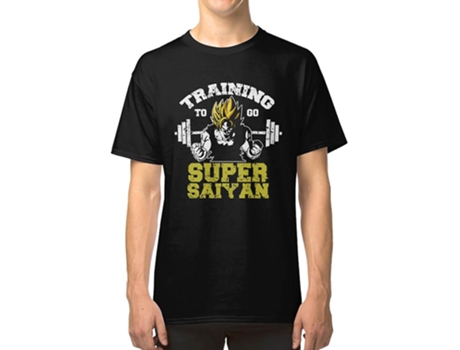 Camiseta para Homem Training To Go Super Sayan - Goku ROCKINSTONE (XXXL - Algodón - Multicolor)
