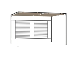 Cenador Con Techo Retráctil Gris Taupe 3x4x2,3 M 180 G/m²