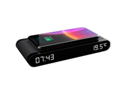 THOMSON Estación de carga Despertador Negro 15W Temperatura de inducción Puerto USB-C Fuente de alimentación. 230V