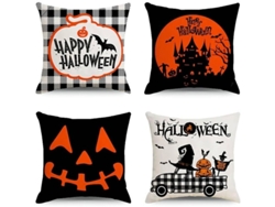 Rebe-4 Fundas De Almohada Para Halloween Decoración De Linterna Diseño Único 18x18 Pulgadas
