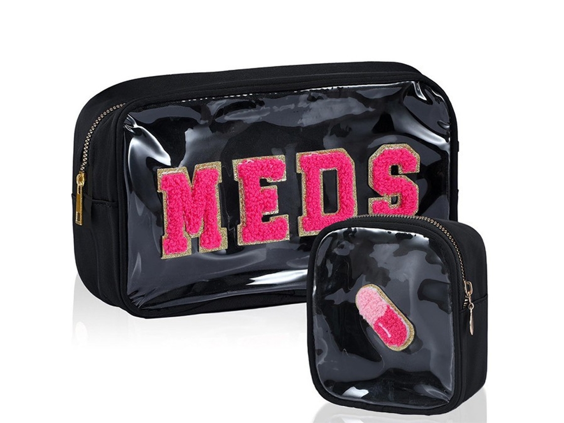 Neceser De Viaje Transparente De Pvc Con Letras, 2 Unidades, Black Things,chrui