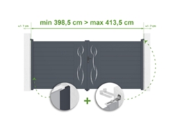 Puerta basculante regulable de 4m de ancho, Life H.180cm, en aluminio gris, Casanoov.
