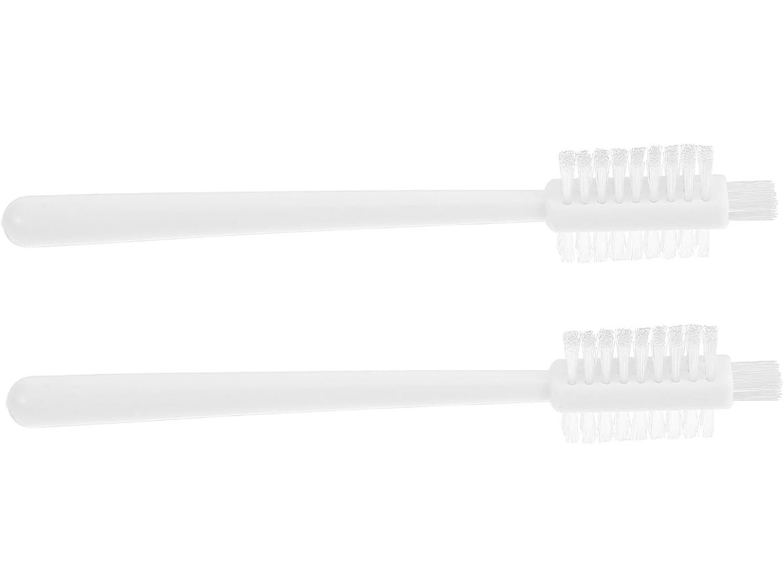 Juego De 2 Cepillos De Limpieza De Doble Cara Para Frutas Y Verduras, Con Cerdas Suaves.