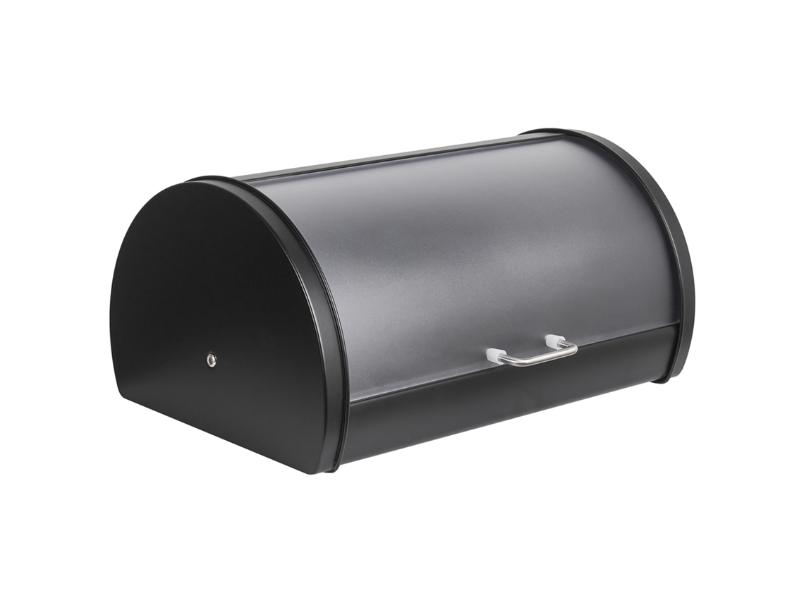 Porta-pão De Metal Com Tampa Rolante Beliani Friandise De Ferro Preto 38x26x19