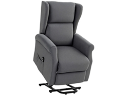 Sillón reclinable eléctrico con elevador, hasta 200 kg, gris oscuro.